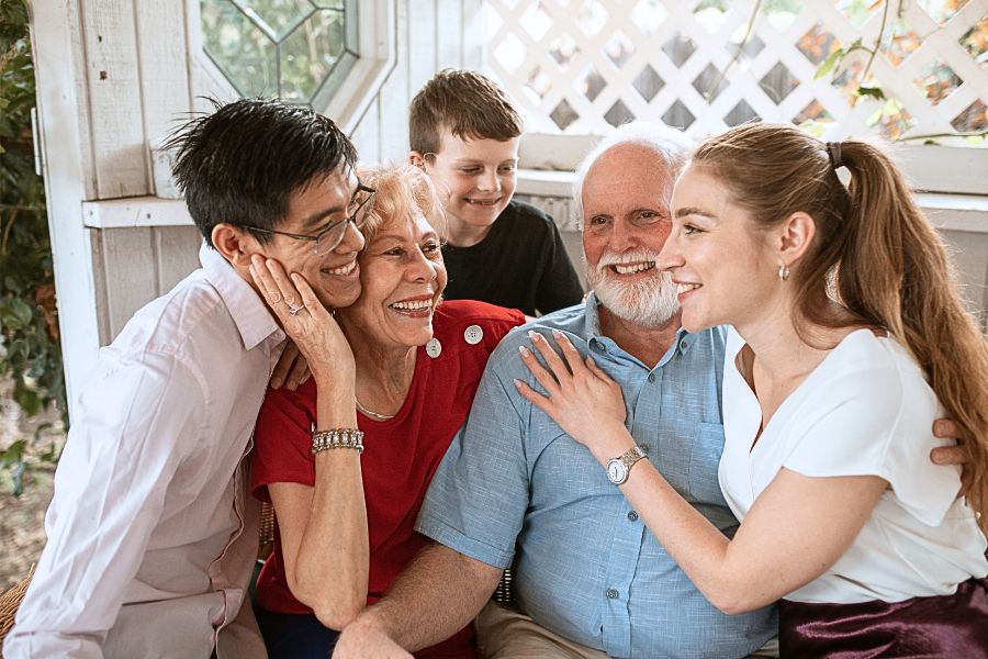 Happy Family from Grandparents to Grandchildren